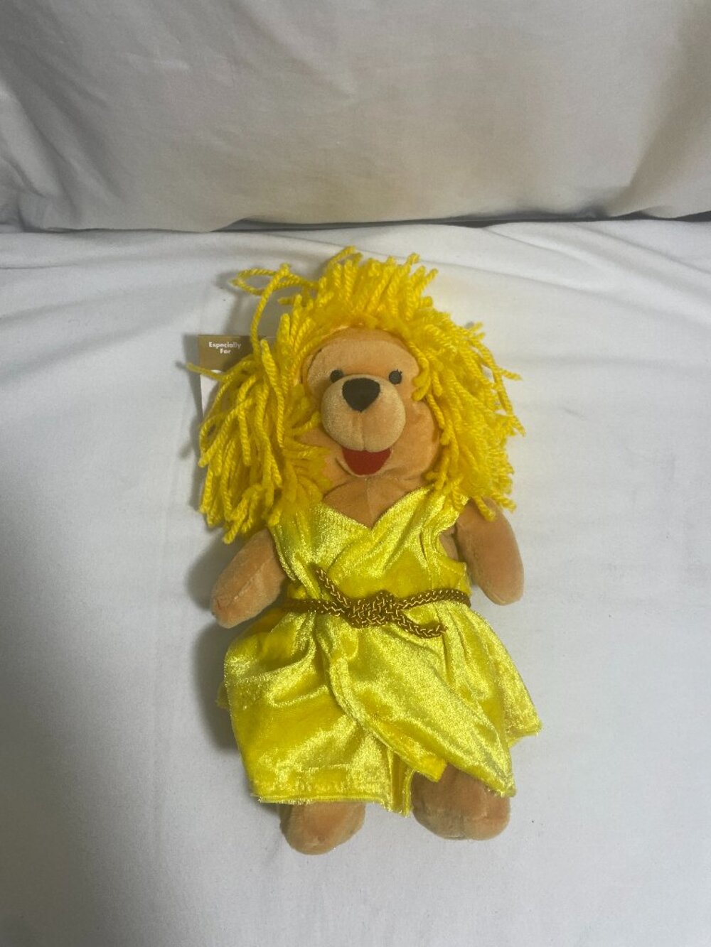Disney Store Winnie the Pooh Virgo Zodiac Plush Bear Yellow Hair 9” With Tags
